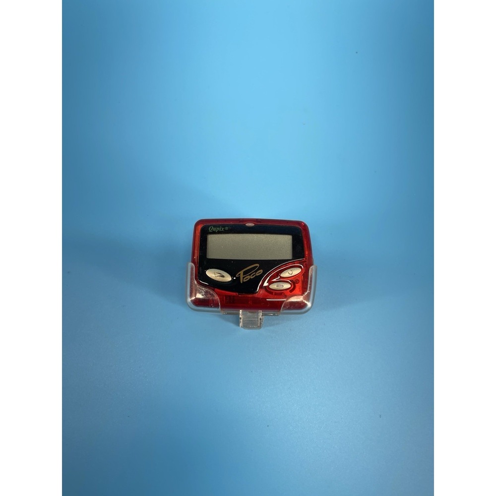 Rare Vintage Qupix Poco‎ Pager Red Beeper Clip Cracked Untested As-Is